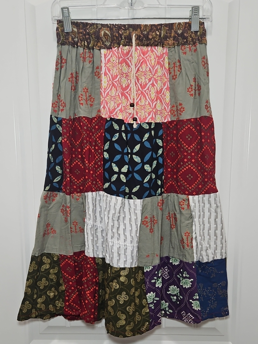 Ashley Taylor Bohemian Patchwork Skirt One Size New Multi Print Women's Colorful - Picture 1 of 5